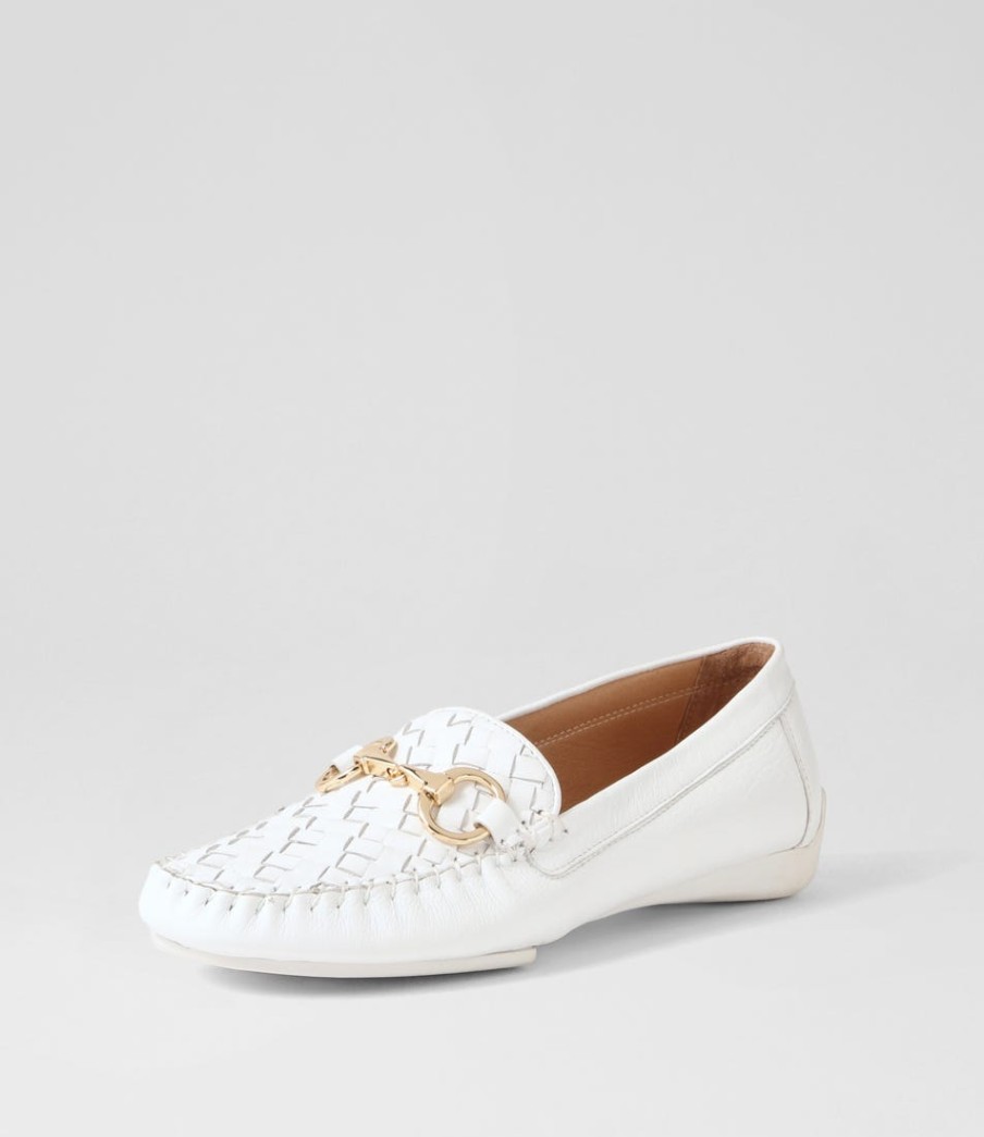 DJANGO & JULIETTE Lille White Leather Loafers | Loafers