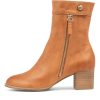 DJANGO & JULIETTE Skyy Dark Tan Leather Ankle Boots | Boots