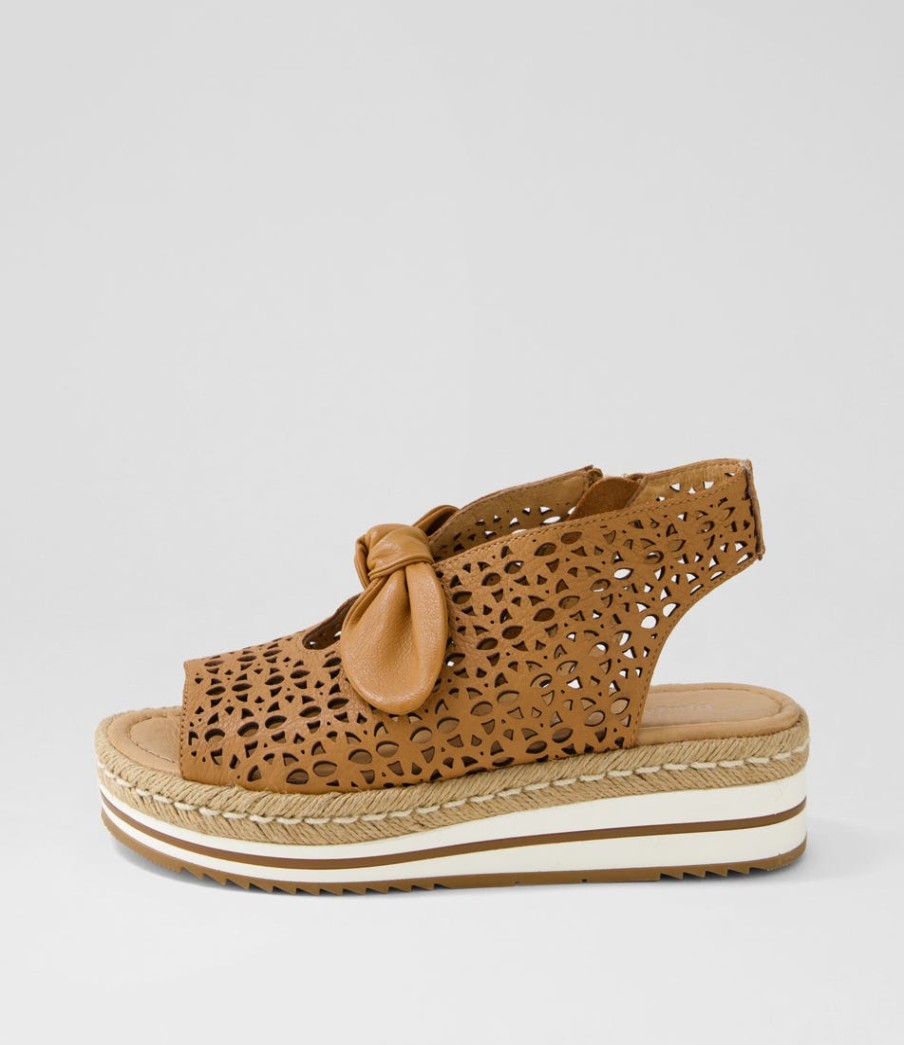 DJANGO & JULIETTE Altona Dark Tan Leather Espadrilles | Espadrilles