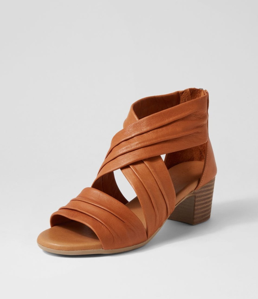 DIANA FERRARI Enko Tan Leather Sandals | Heels