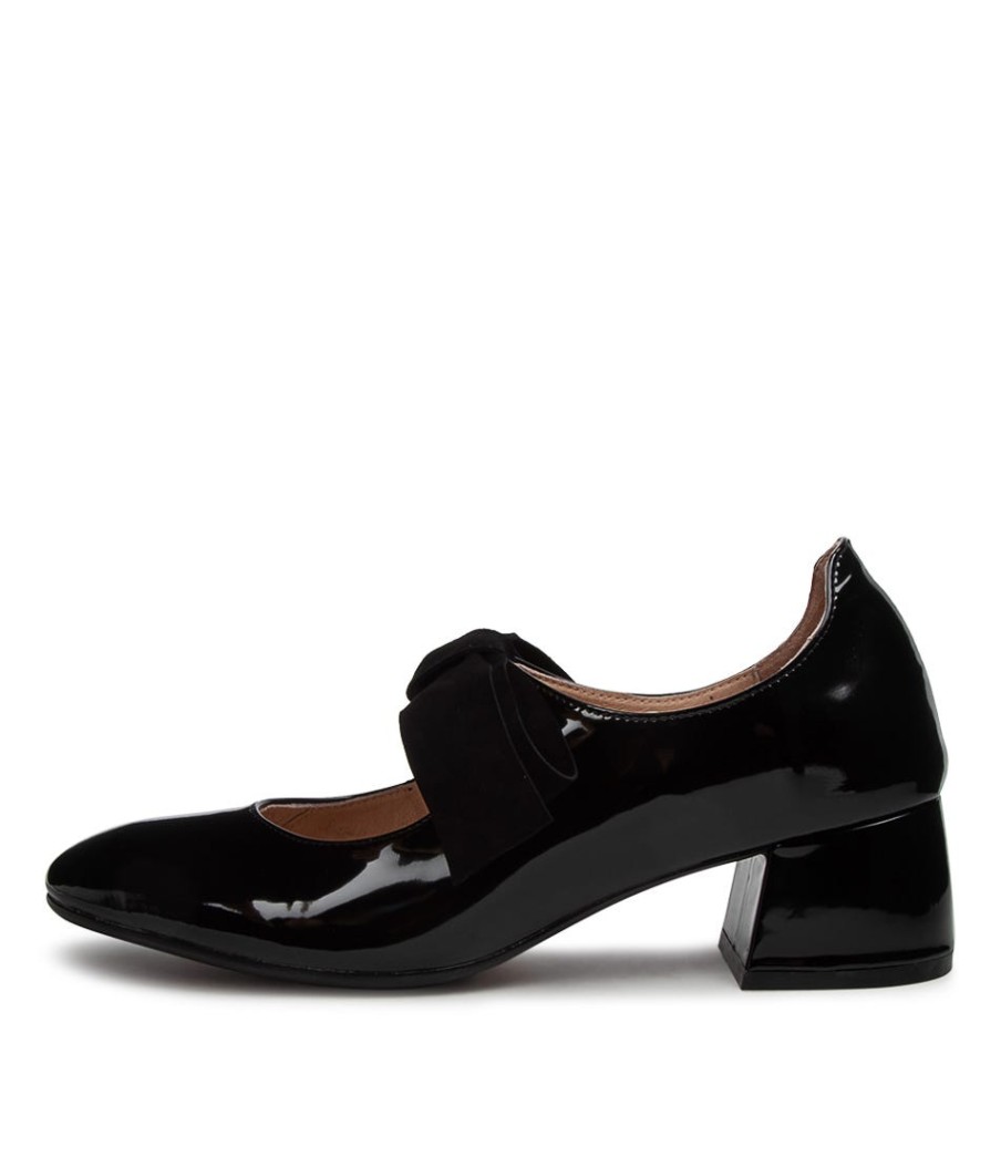 DJANGO & JULIETTE Chiara Black Patent Leather Heeled Shoes | Heels