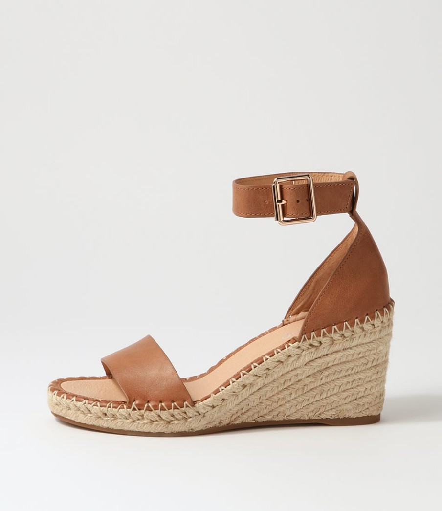 TOP END Gonice Tan Leather Espadrilles | Espadrilles