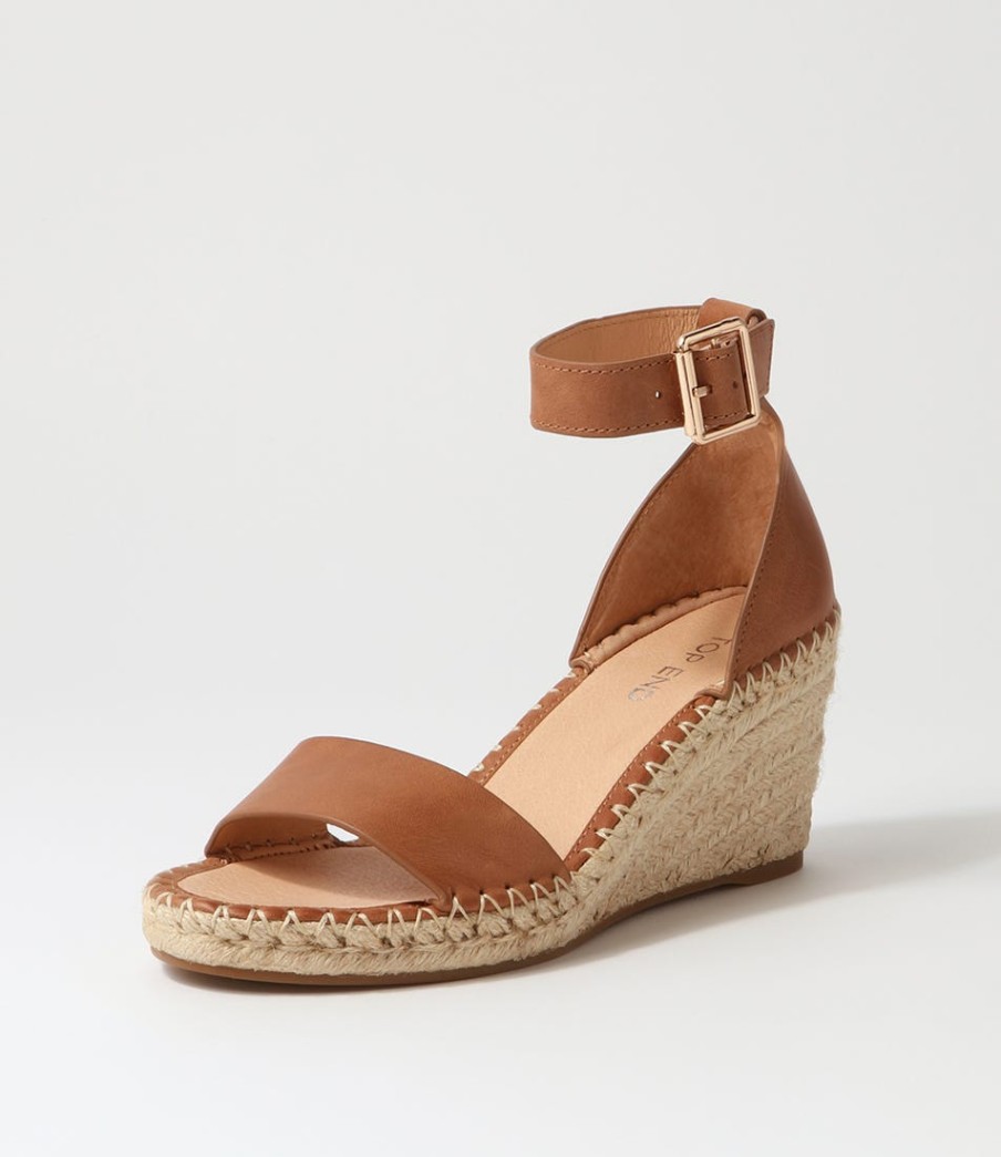 TOP END Gonice Tan Leather Espadrilles | Espadrilles