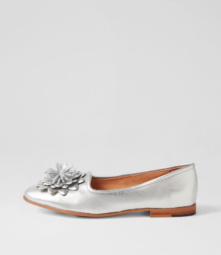 DJANGO & JULIETTE Unions Silver Leather Loafers | Loafers