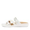 ZIERA Ieanny W White Multi Leather Weave Slides | Wedges