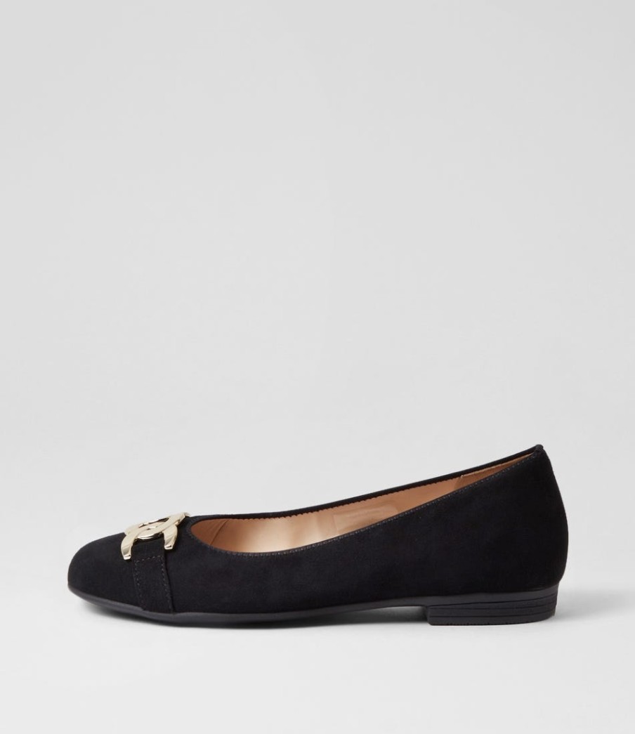 ARA Sardinia 14 Schwarz Suede Ballet Flats | Comfort