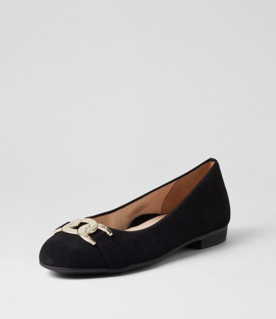 ARA Sardinia 14 Schwarz Suede Ballet Flats | Comfort