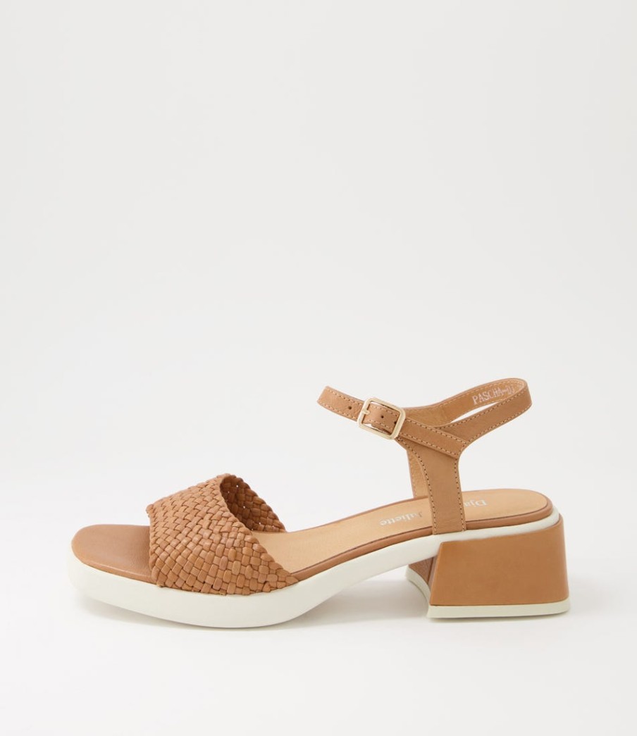 DJANGO & JULIETTE Pascha Tan Weave Leather Sandals Ws | Heels