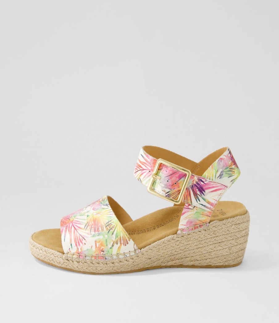 ZIERA Kraig Xw Multi Palms Leather Sandals | Espadrilles