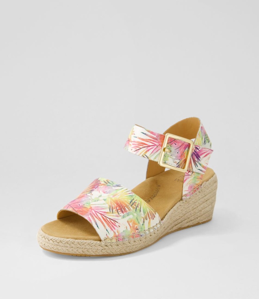 ZIERA Kraig Xw Multi Palms Leather Sandals | Espadrilles