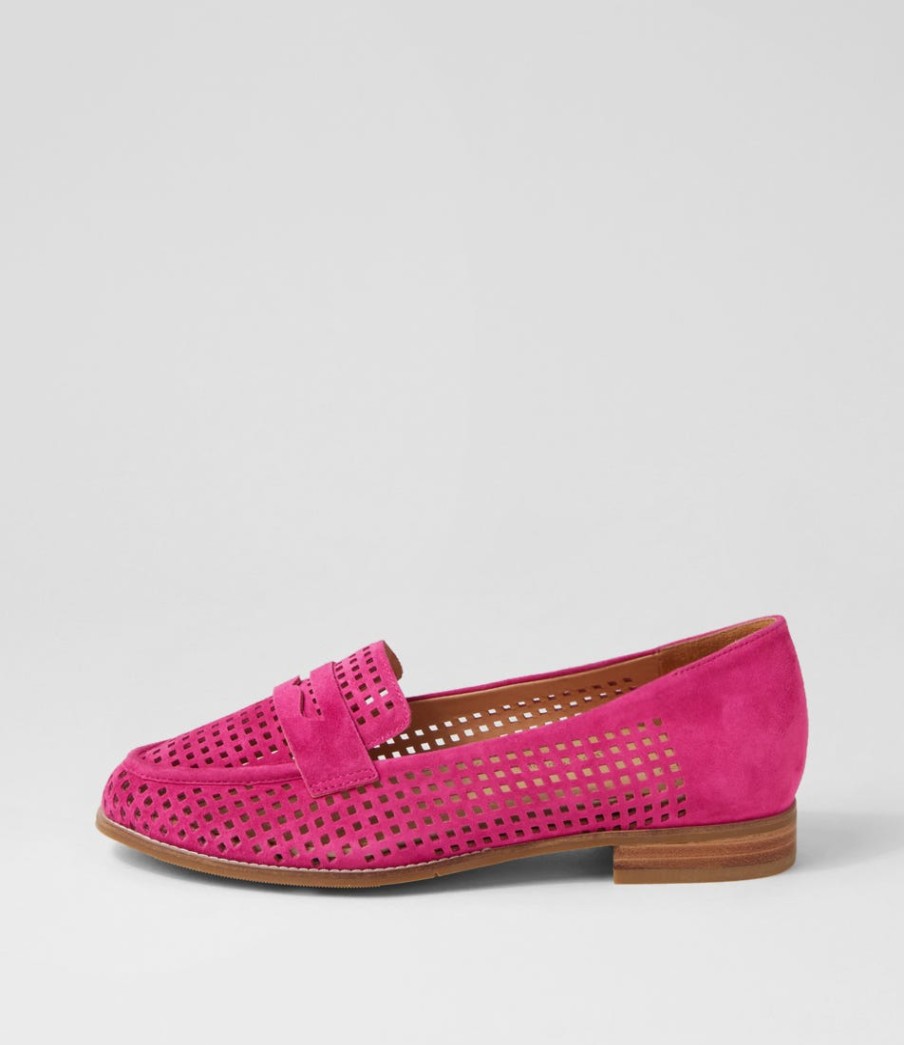 ZIERA Toppiey Xf Fuchsia Suede Loafers | Loafers