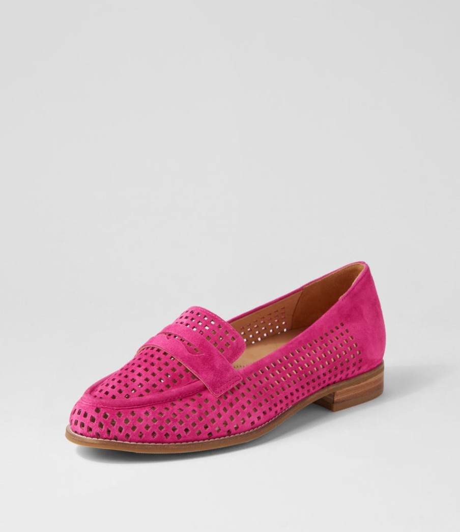 ZIERA Toppiey Xf Fuchsia Suede Loafers | Loafers