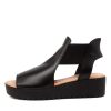 DJANGO & JULIETTE Ozie Black-Tan Leather | Wedges