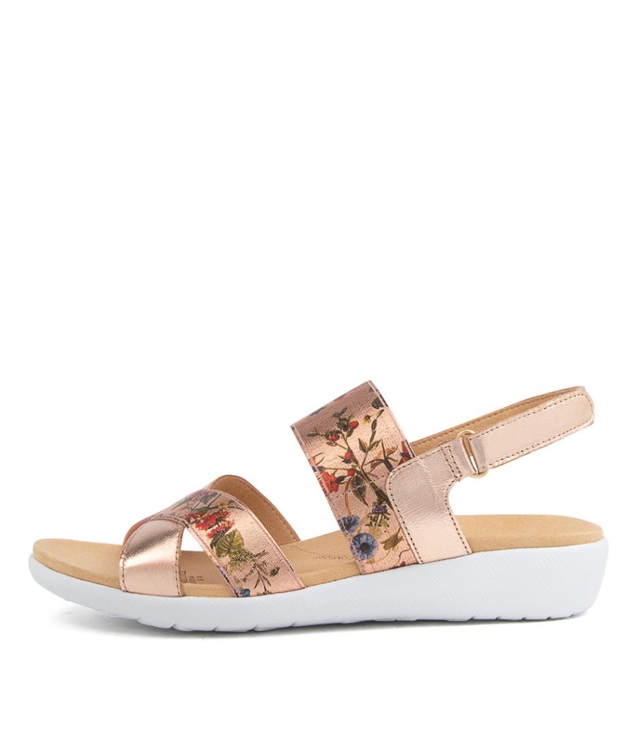 ZIERA Udith W Rose Gold Floral | Wedges