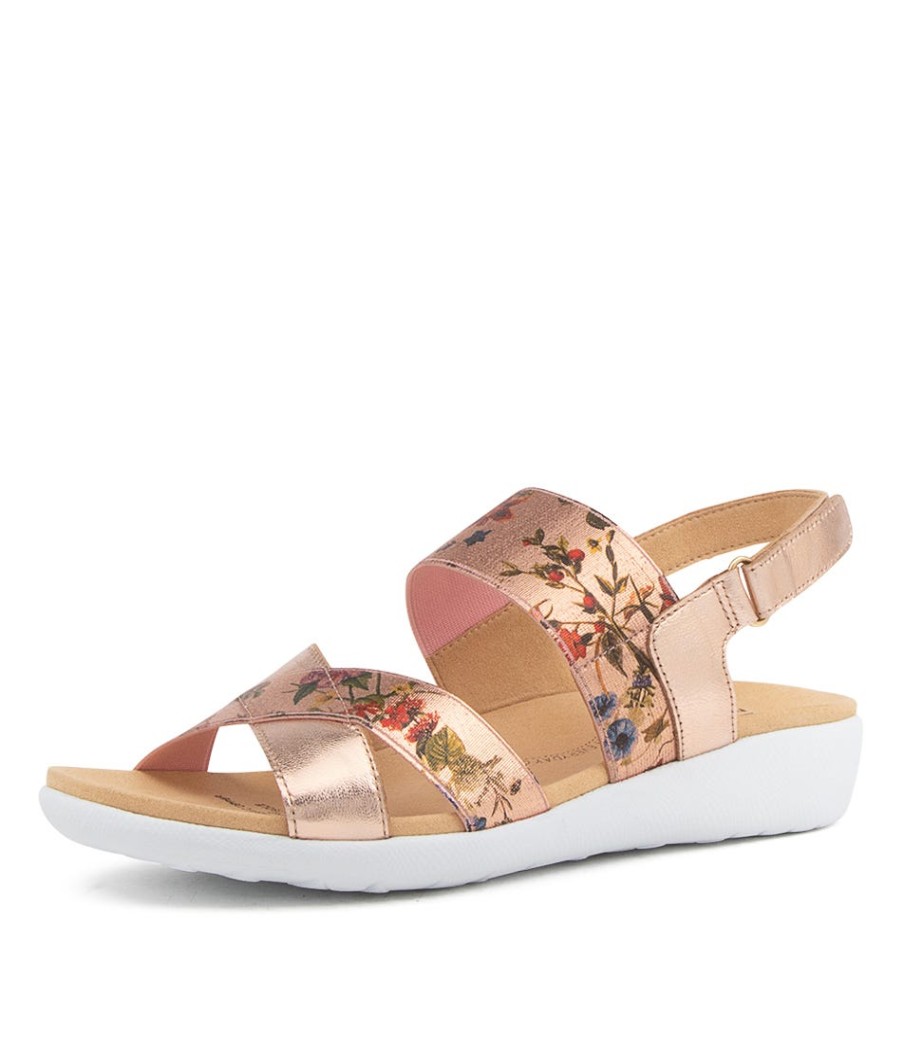 ZIERA Udith W Rose Gold Floral | Wedges