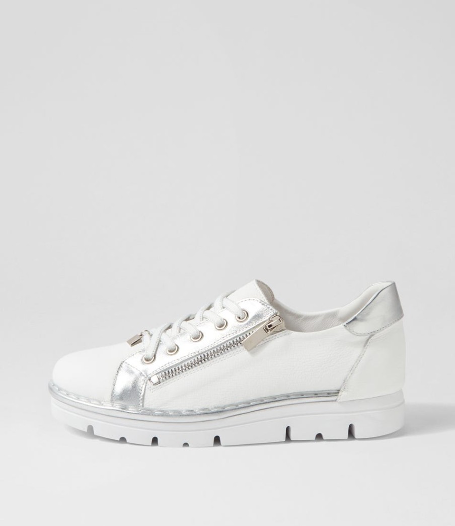 TOP END Elos White Silver Leather Sneakers | Sneakers