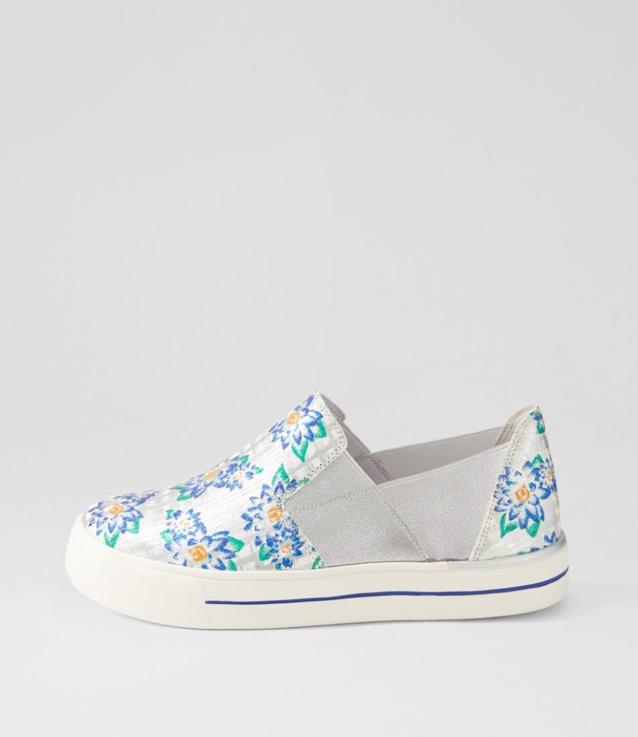 ZIERA Adela W Blue Silver Cut Leather Sneakers | Sneakers