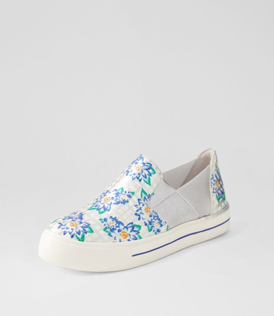 ZIERA Adela W Blue Silver Cut Leather Sneakers | Sneakers