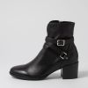 DJANGO & JULIETTE Melvine Black Leather Ankle Boots | Boots