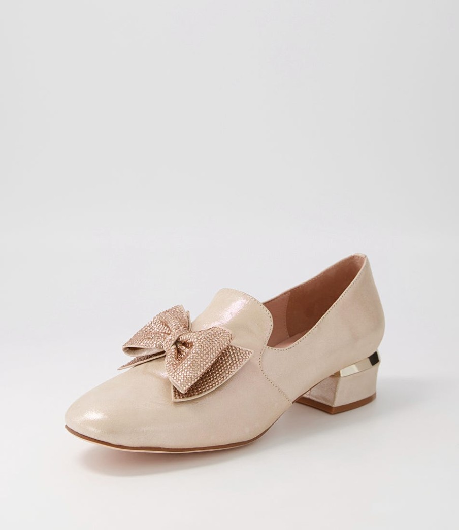 DJANGO & JULIETTE Grenada Blush Leather Jewels Heels | Loafers