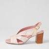 DJANGO & JULIETTE Simmie Pink Print Leather Sandals | Heels