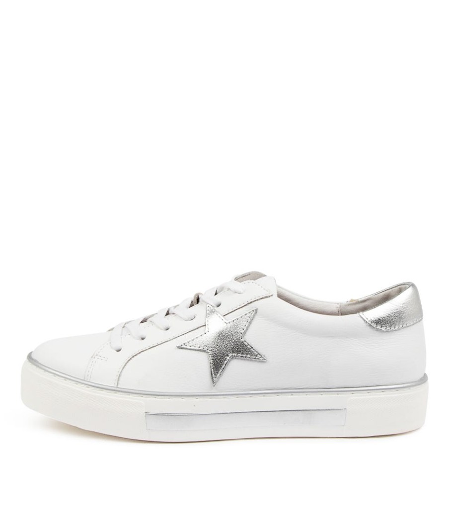 DJANGO & JULIETTE Fonno White-Silver Leathr | Sneakers