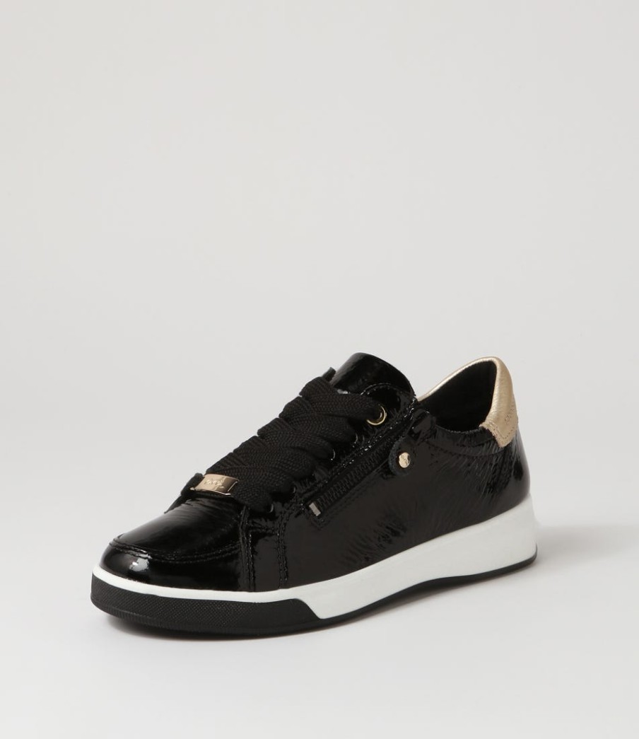 ARA Rom 32 Schwarz Platino Leather Sneakers | Comfort