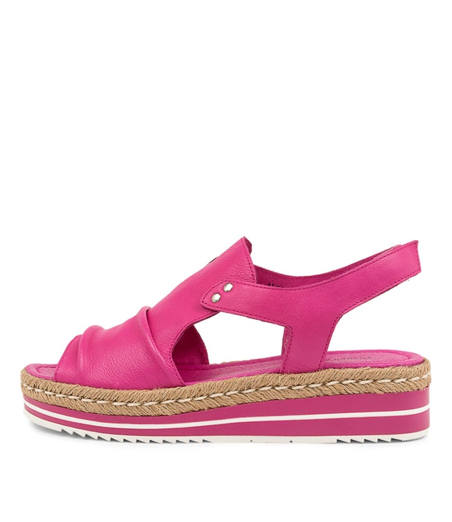 DJANGO & JULIETTE Alora Dj Fuchsia Leather | Espadrilles