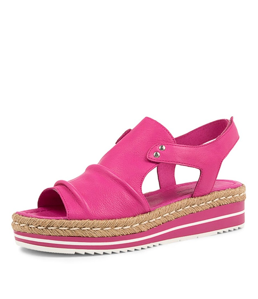 DJANGO & JULIETTE Alora Dj Fuchsia Leather | Espadrilles