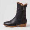 DJANGO & JULIETTE Rudo Black Leopard Fur Tumble Nubuck Calf Boots | Boots