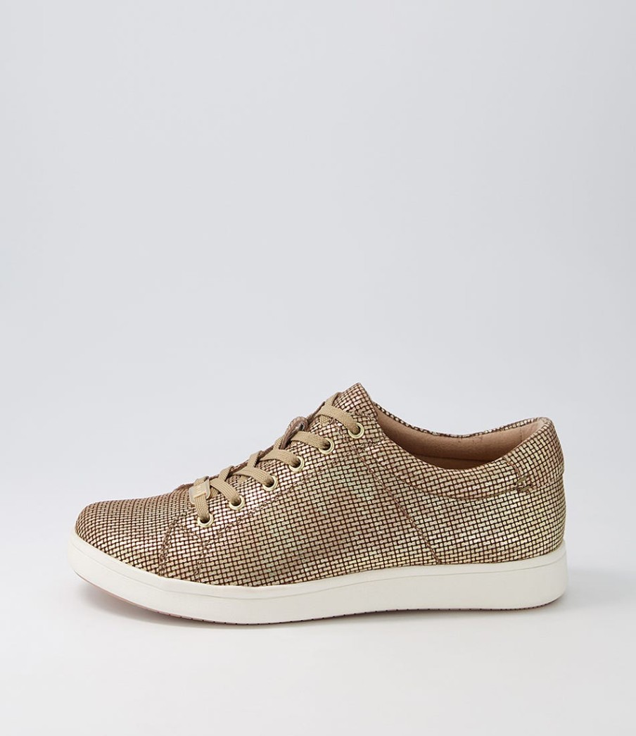 ZIERA Delilah Xf Gold Cut Leather Sneakers | Comfort