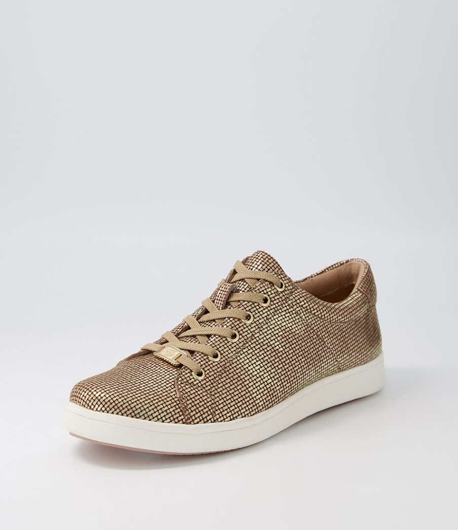 ZIERA Delilah Xf Gold Cut Leather Sneakers | Comfort