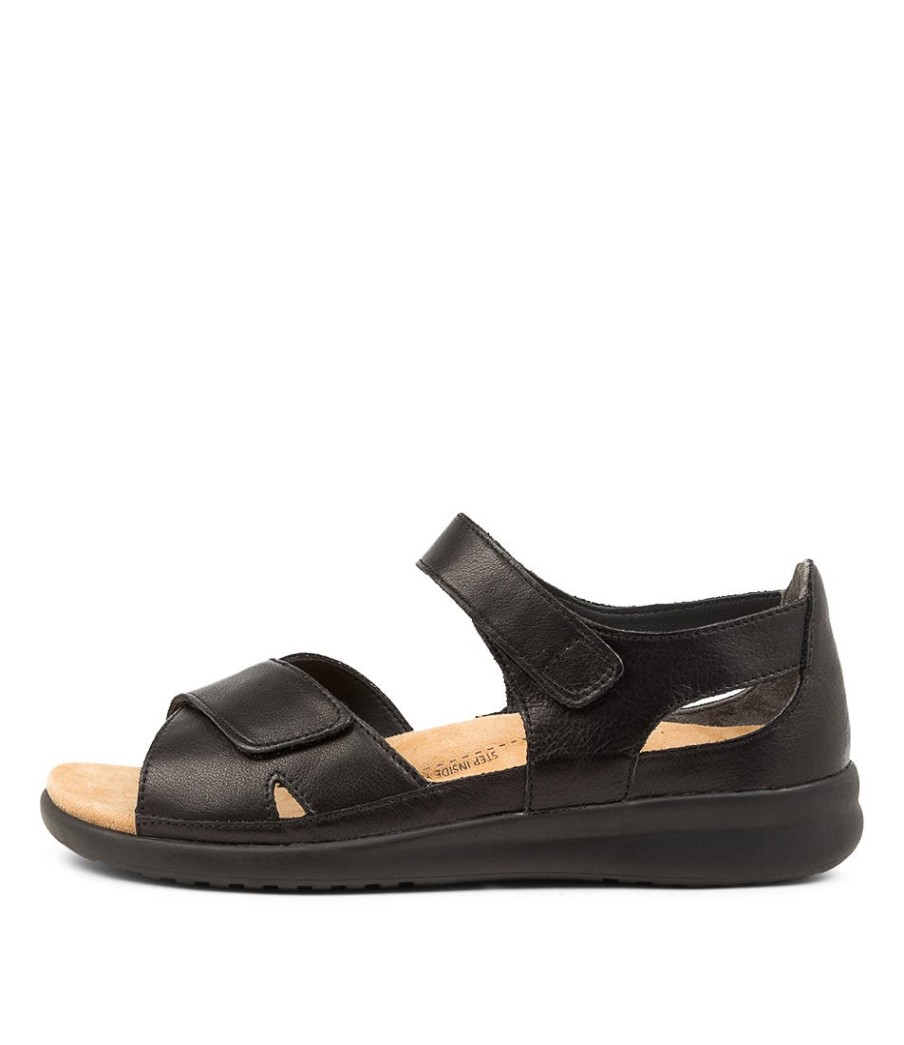 ZIERA Bronn Xw Blk-Blk Leather | Wedges