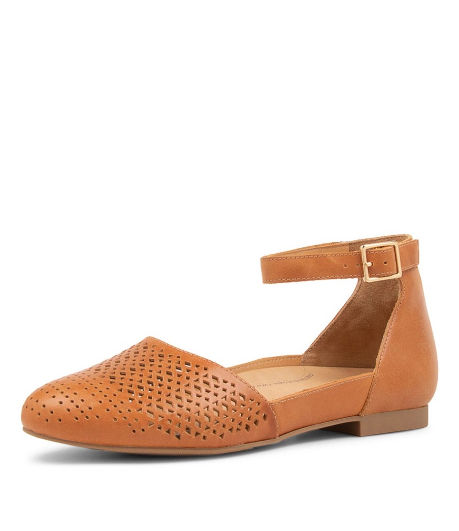 ZIERA Camay Xf Tan Leather Flat Shoes | Flats