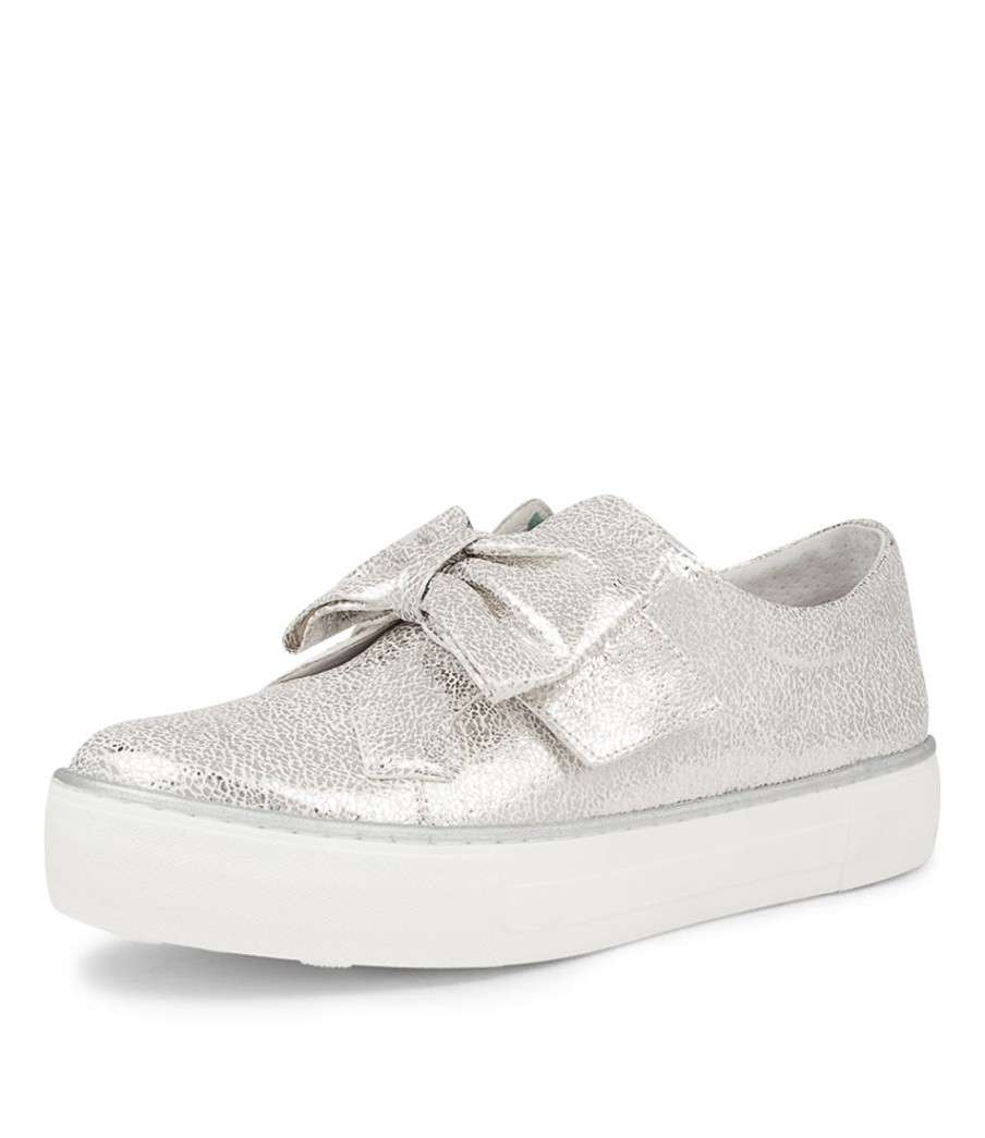 DJANGO & JULIETTE Folko Silver Leather Sneakers | Sneakers