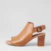 DJANGO & JULIETTE Sauda Tan Leather Sandals | Heels