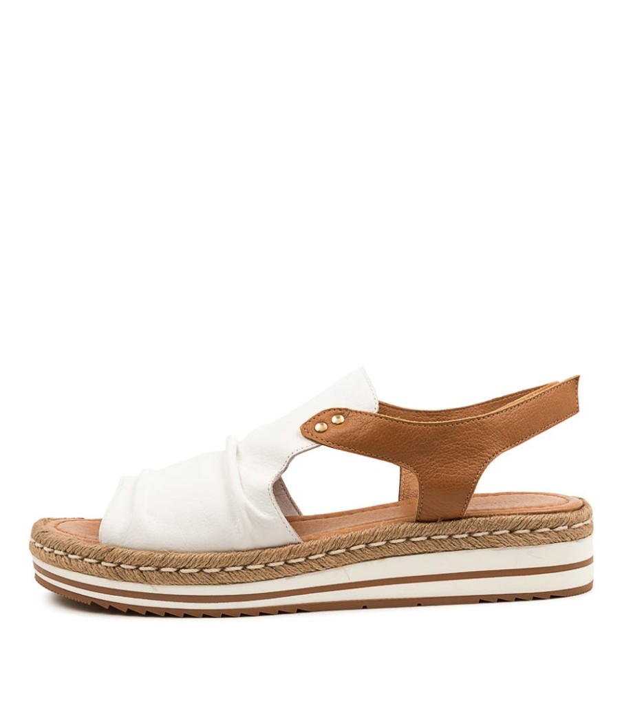 DJANGO & JULIETTE Alora Lrg White-Dk Tan | Espadrilles