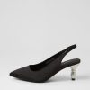 DJANGO & JULIETTE Espen Black Satin Heels | Heels