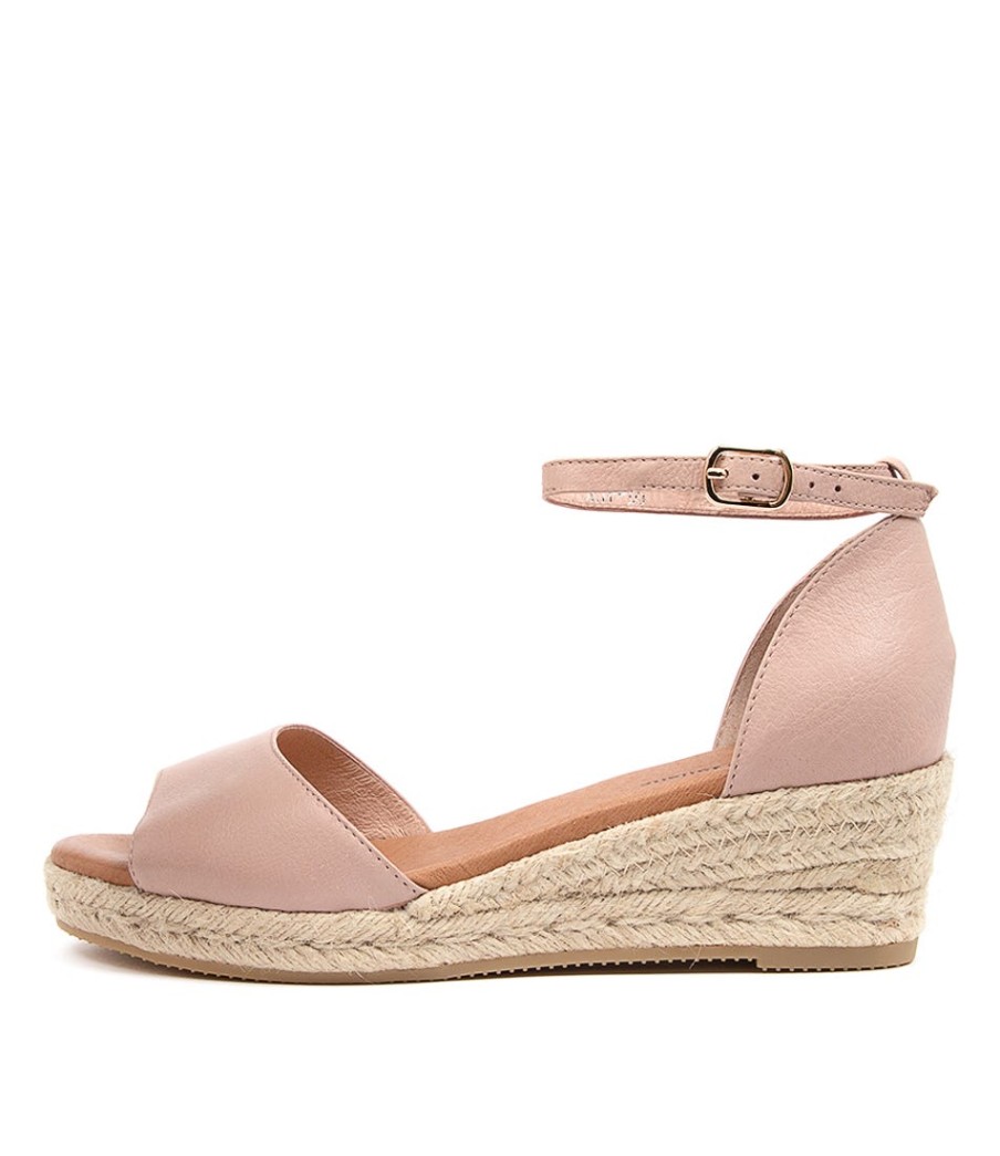 DJANGO & JULIETTE Skip Lrg Rose Leather | Espadrilles