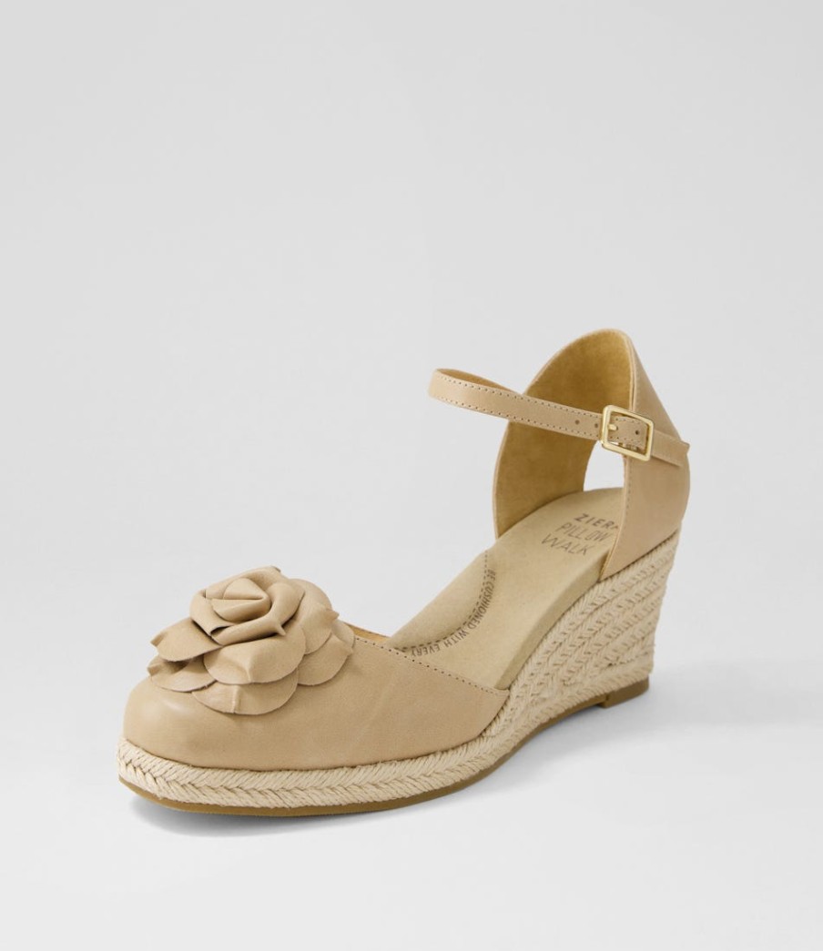 ZIERA Adira W Latte Leather Wedges | Wedges