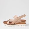 DJANGO & JULIETTE Baako Latte Leather Sandals | Wedges