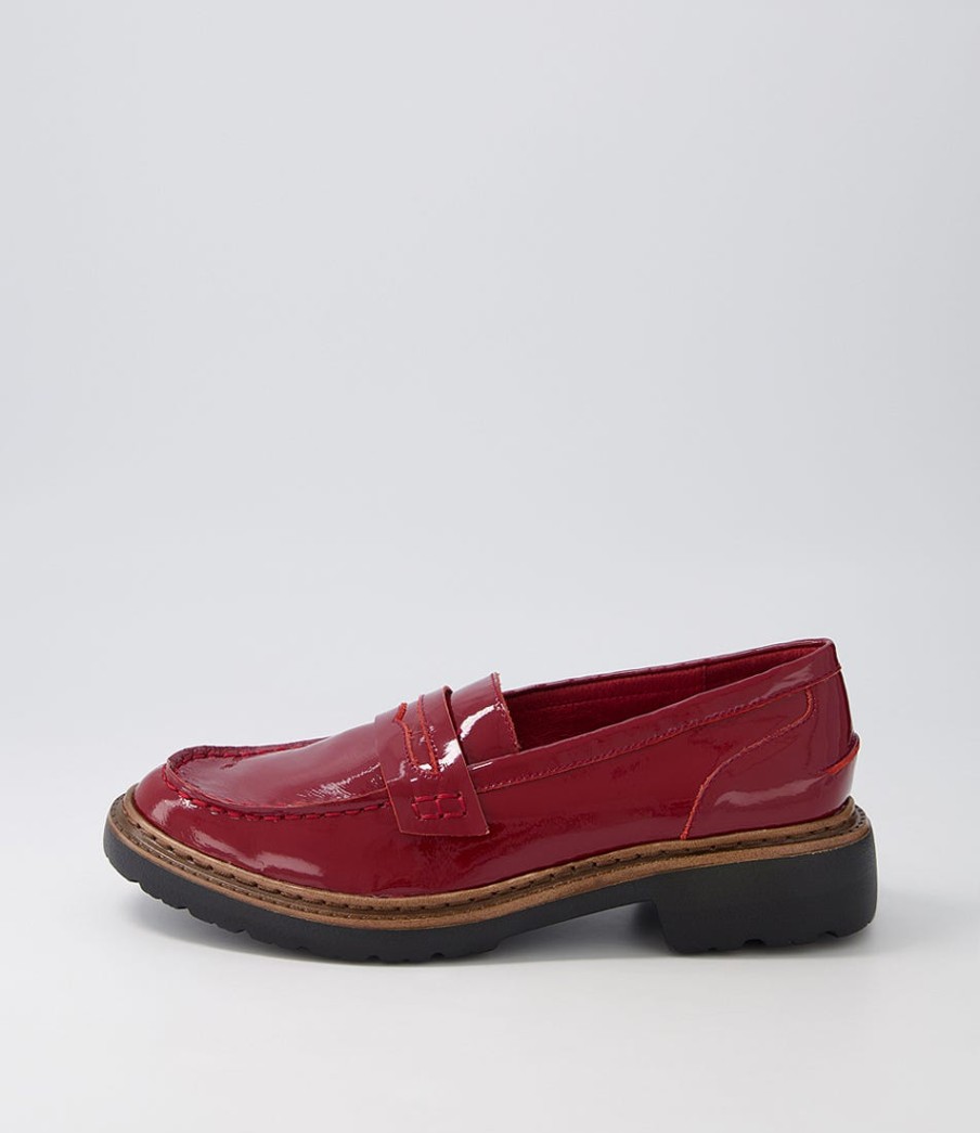 DJANGO & JULIETTE Benicio Dark Red Patent Leather Loafers | Loafers