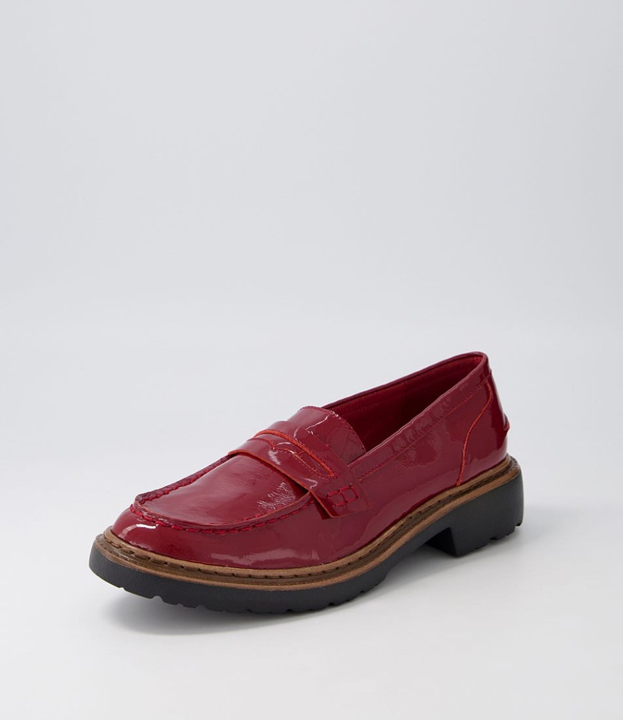 DJANGO & JULIETTE Benicio Dark Red Patent Leather Loafers | Loafers