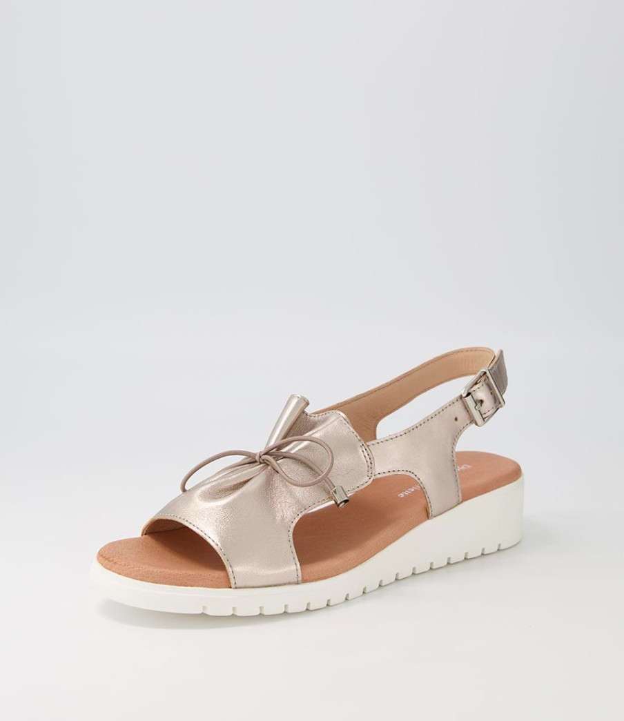 DJANGO & JULIETTE Malika Platino White Leather Sandals | Wedges