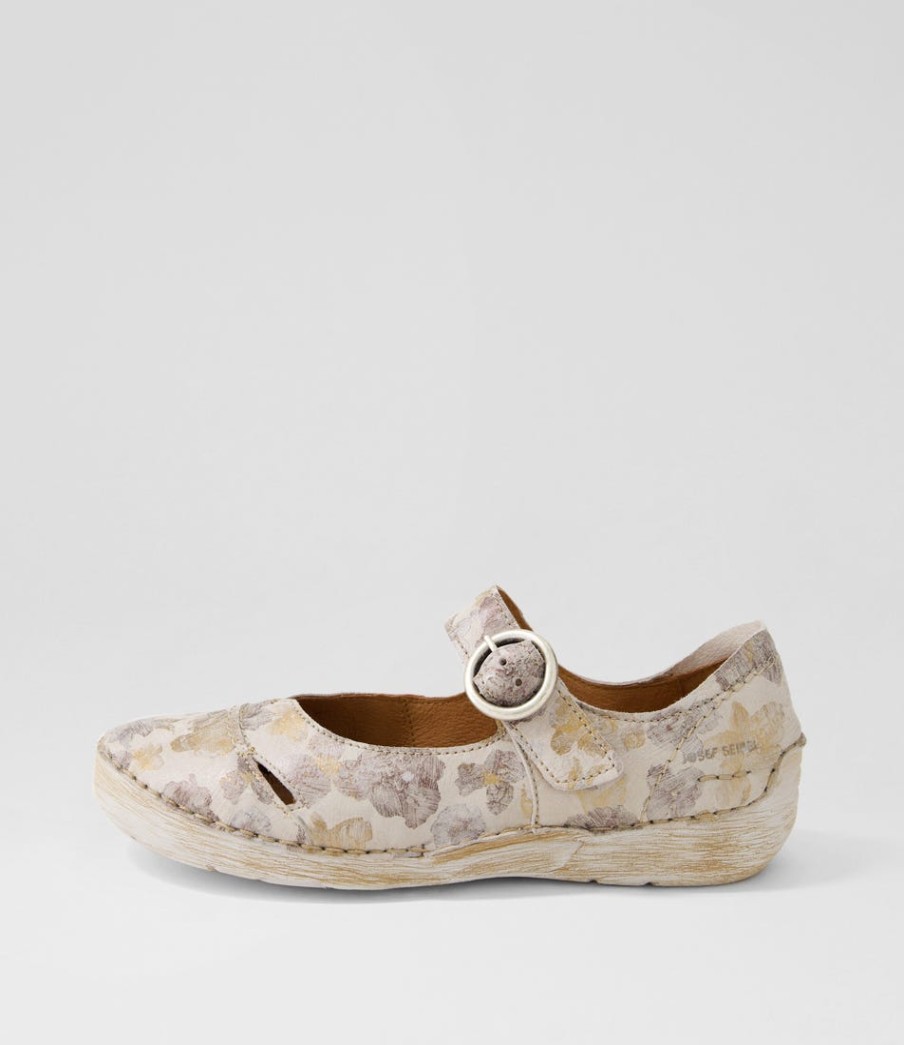 JOSEF SEIBEL Fergey 80 Creme Multi Leather Mary Janes | Comfort