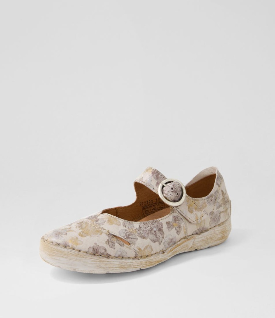 JOSEF SEIBEL Fergey 80 Creme Multi Leather Mary Janes | Comfort