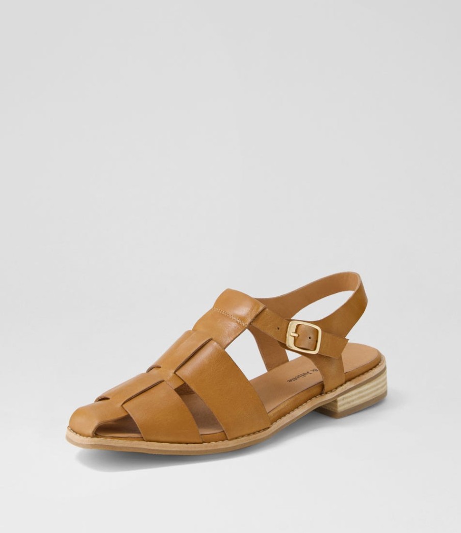 DJANGO & JULIETTE Agotary Tan Leather Flat Shoes | Flats