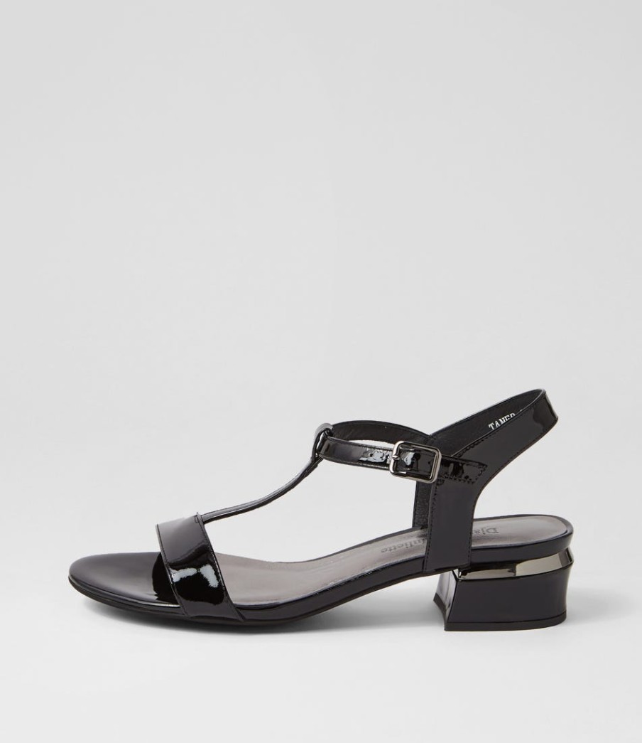 DJANGO & JULIETTE Taner Black Patent Leather Sandals | Flats