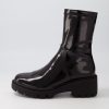 DJANGO & JULIETTE Urina Black Stretch Patent Pu Ankle Boots | Boots