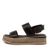 DJANGO & JULIETTE Vijay Black Leather | Espadrilles